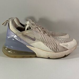 💜 NIKE AIR MAX 270 WHITE LILAC VIOLET WOMEN'S ATHLETIC SHOES SIZE 9 SNEAKERS 💜